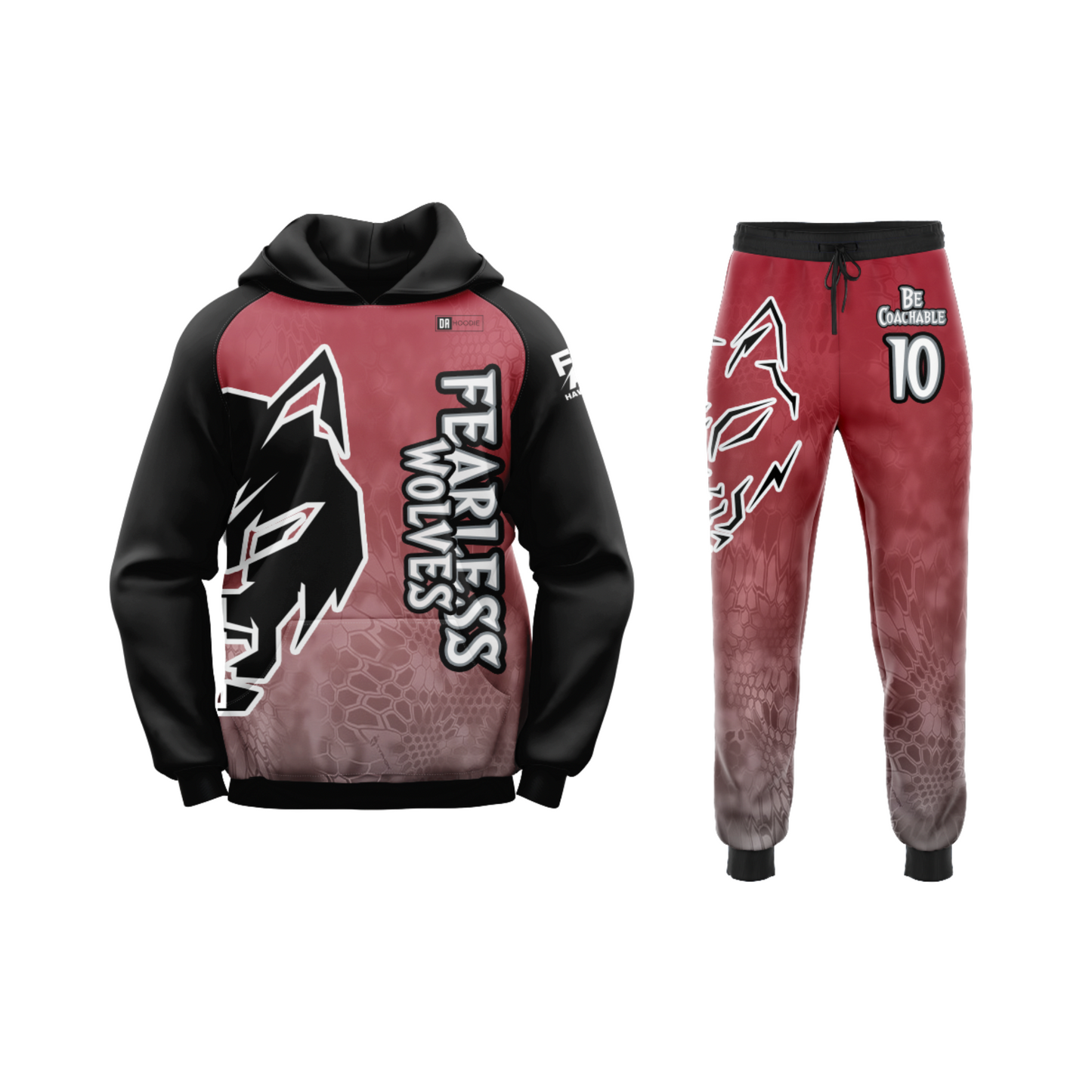 *CUSTOM* Fearless Wolves Flag Football Hoodie & Pants Set - YOUTH