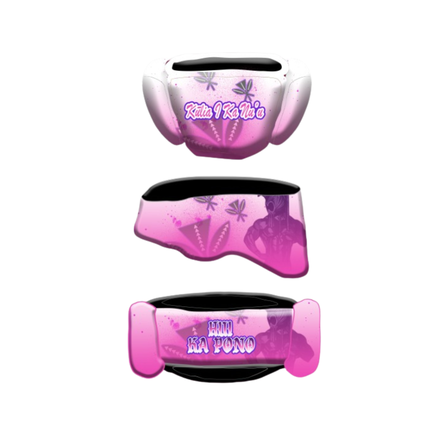 Hui Ka Pono Flag Football Crown Helmet - White Pink