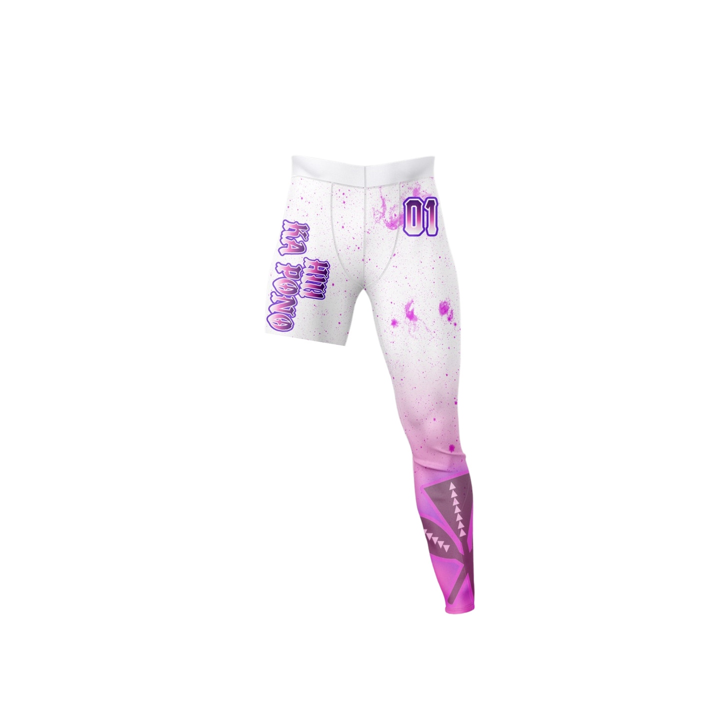 Hui Ka Pono Compression Pants - White Pink