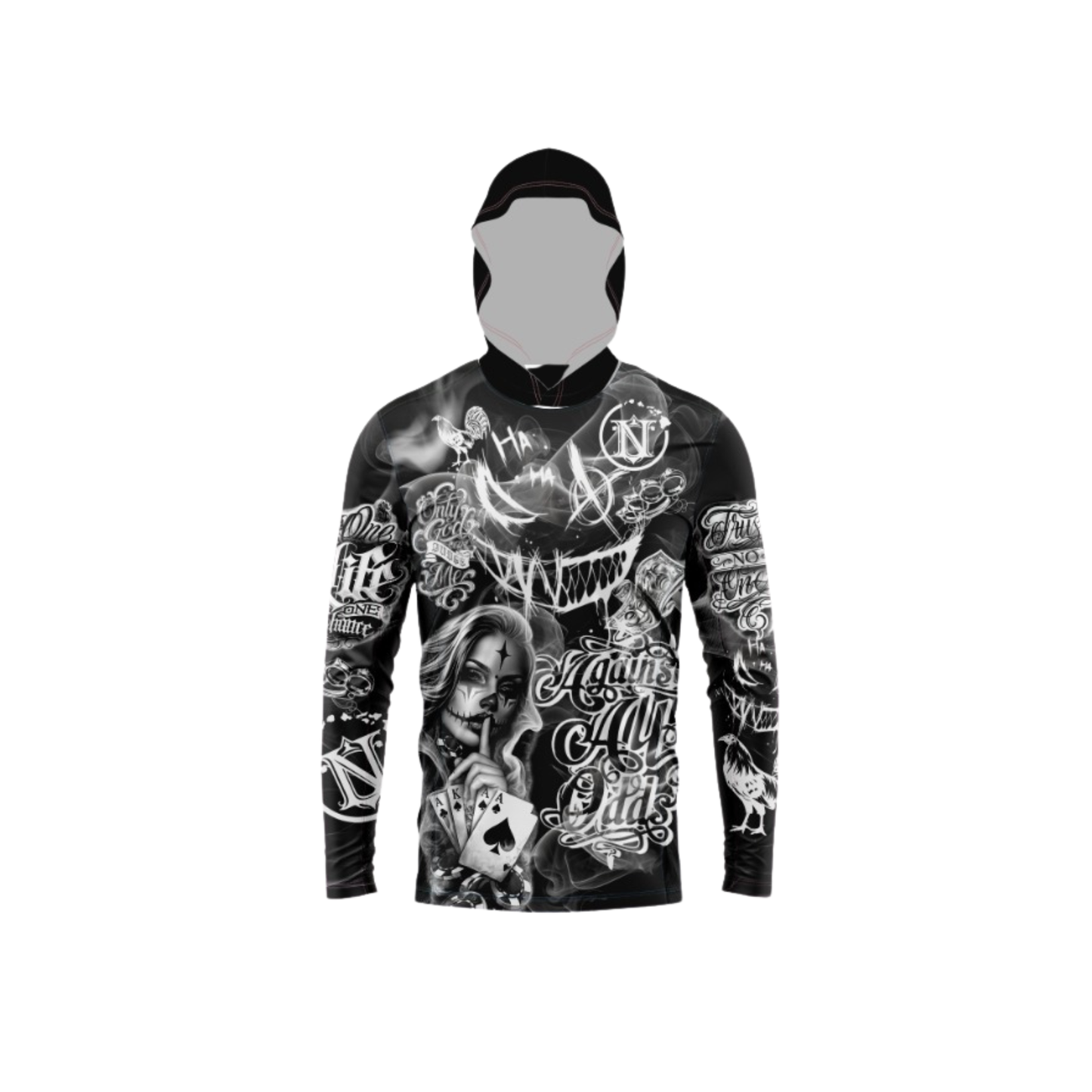 Nemesis Tattoo Flag Football Booster Long Sleeve Shirt - Black