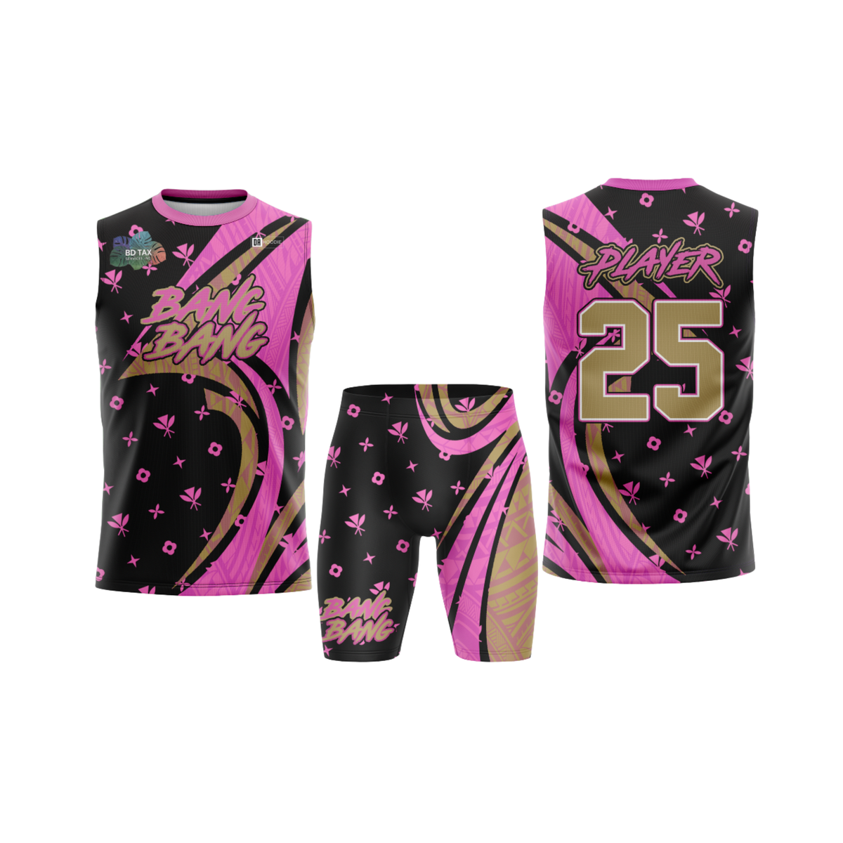 Niner Empire Flag Football Jersey Combo Compression Shorts - Pink