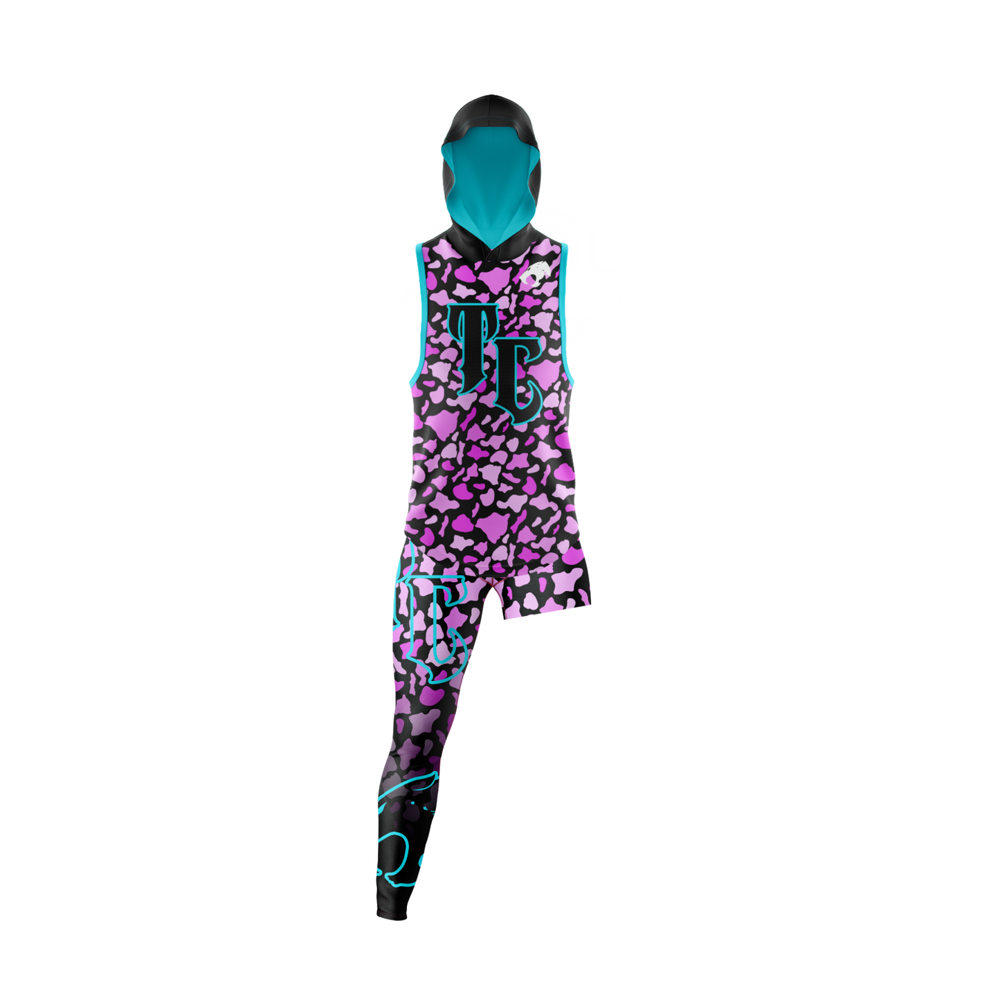 Thundercats Hawaii Camo Single leg Compression Pants - PINK