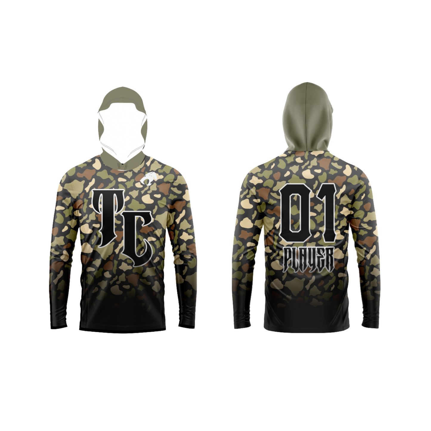 Thundercats Football Parent Long Sleeve Shirt Booster Hawaii Camo - Black