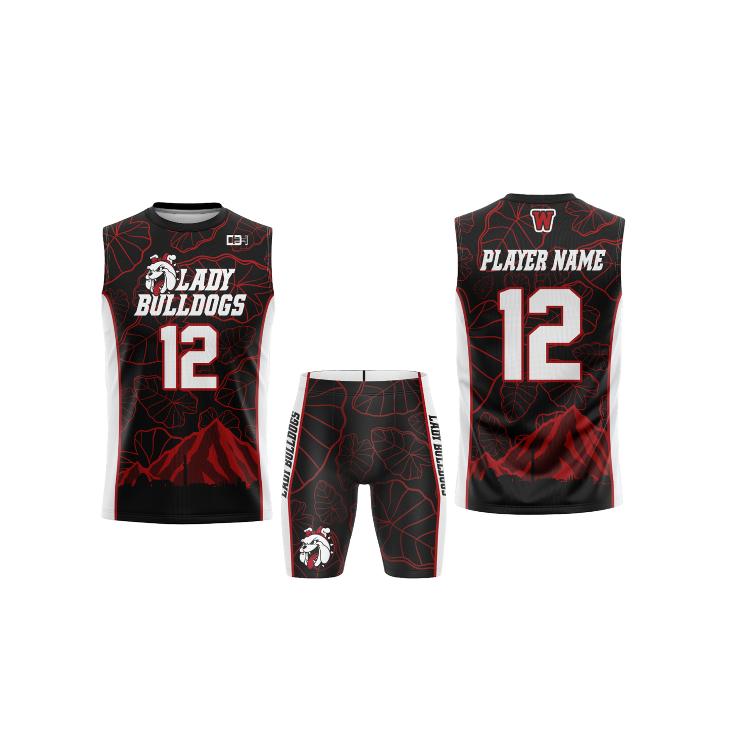 Waialua Lady Bulldogs Jersey Set Black