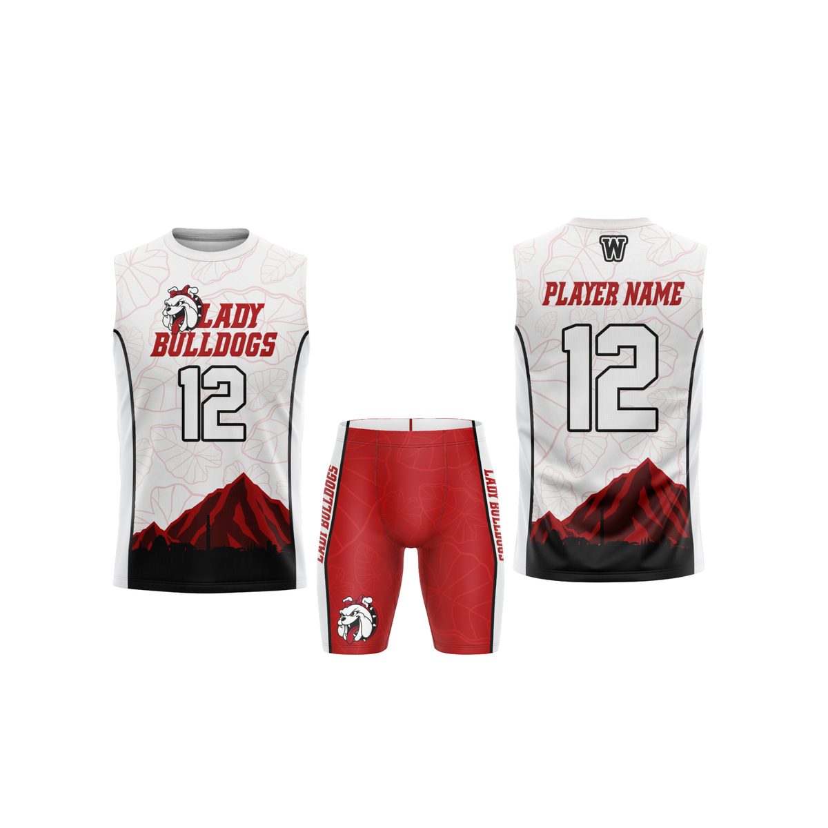 Waialua Lady Bulldogs Official Game Jersey Set - White