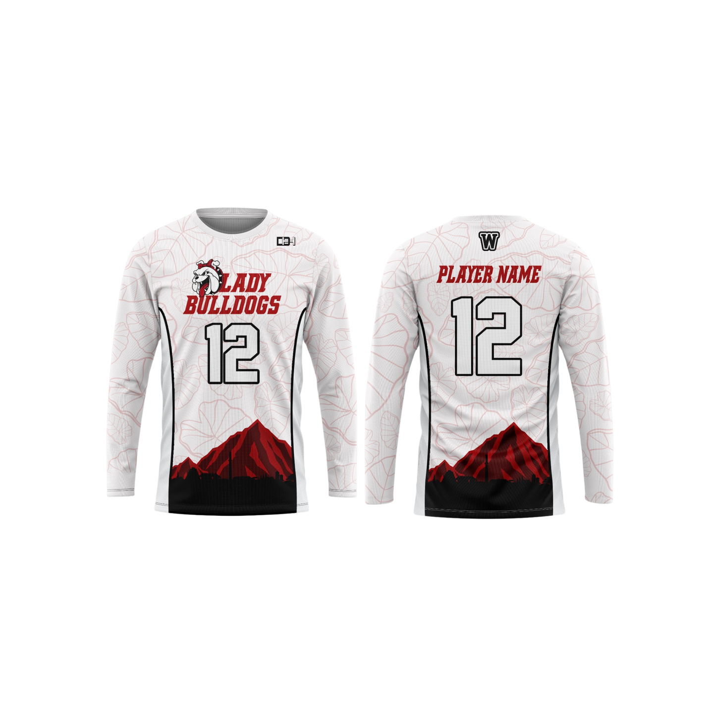 Waialua Lady Bulldogs Parent Booster Long Sleeve Shirt - White