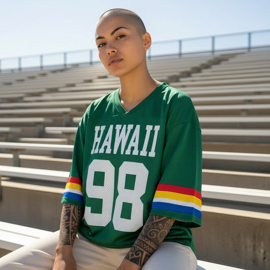 Hawaii Fan Game Day Mesh Jersey - Vintage Green