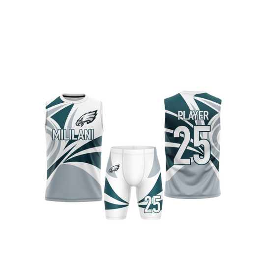 *CUSTOM* Mililani Eagles Flag Football Jersey Combo - WHITE