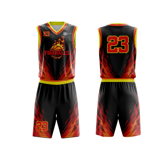 Fireballs Basketball Jersey Combo Set
