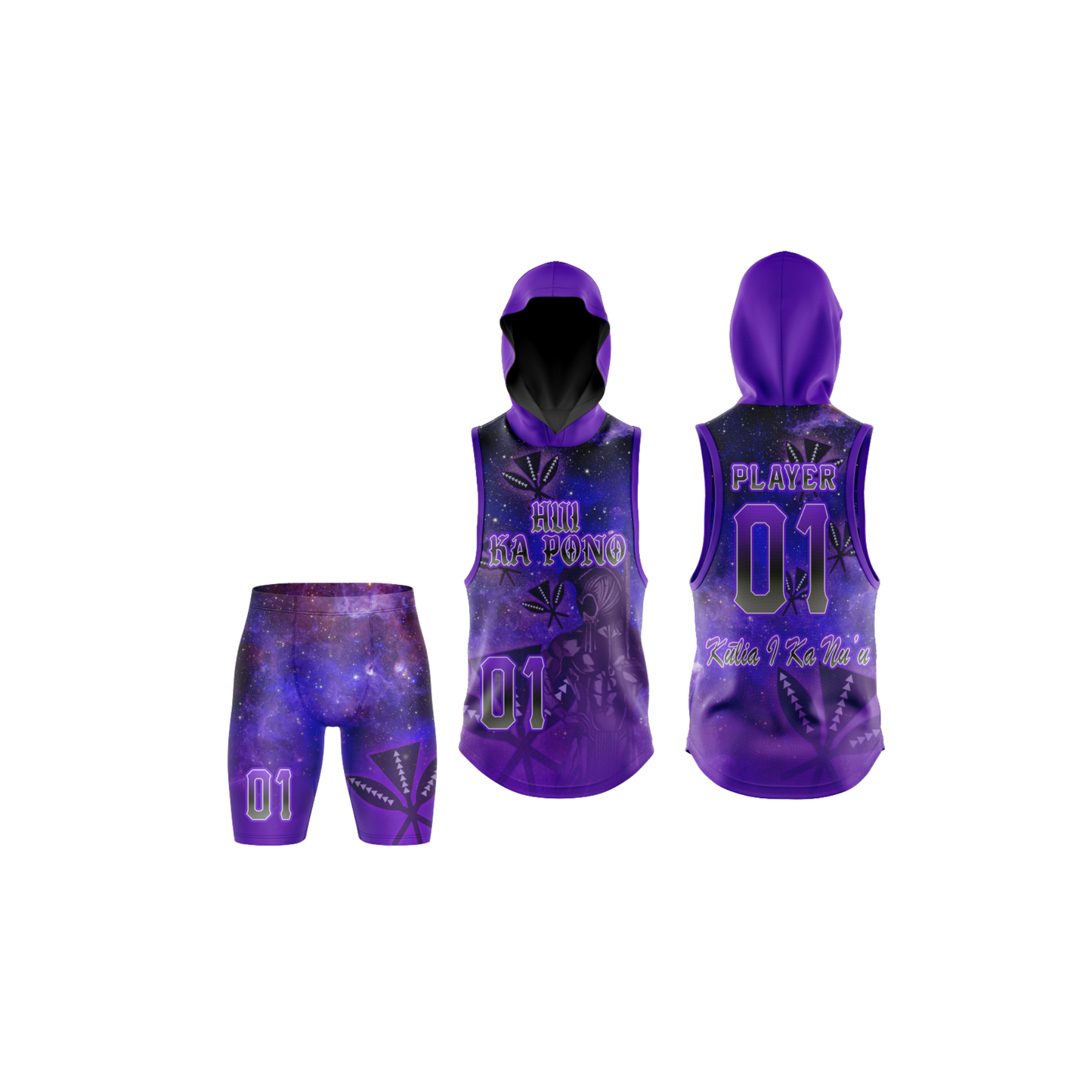 Hui Ka Pono Flag Football Jersey Combo - Black Purple