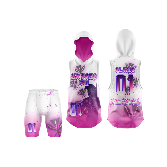 Hui Ka Pono Flag Football Jersey Combo - White Pink