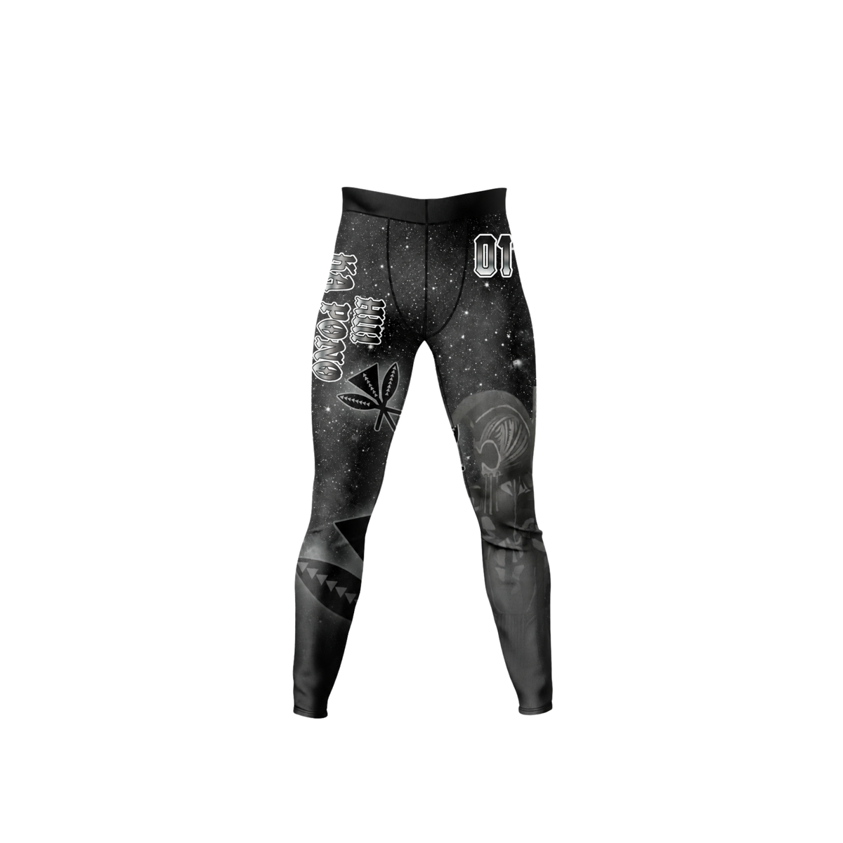 Hui Ka Pono Compression Pants - Black White