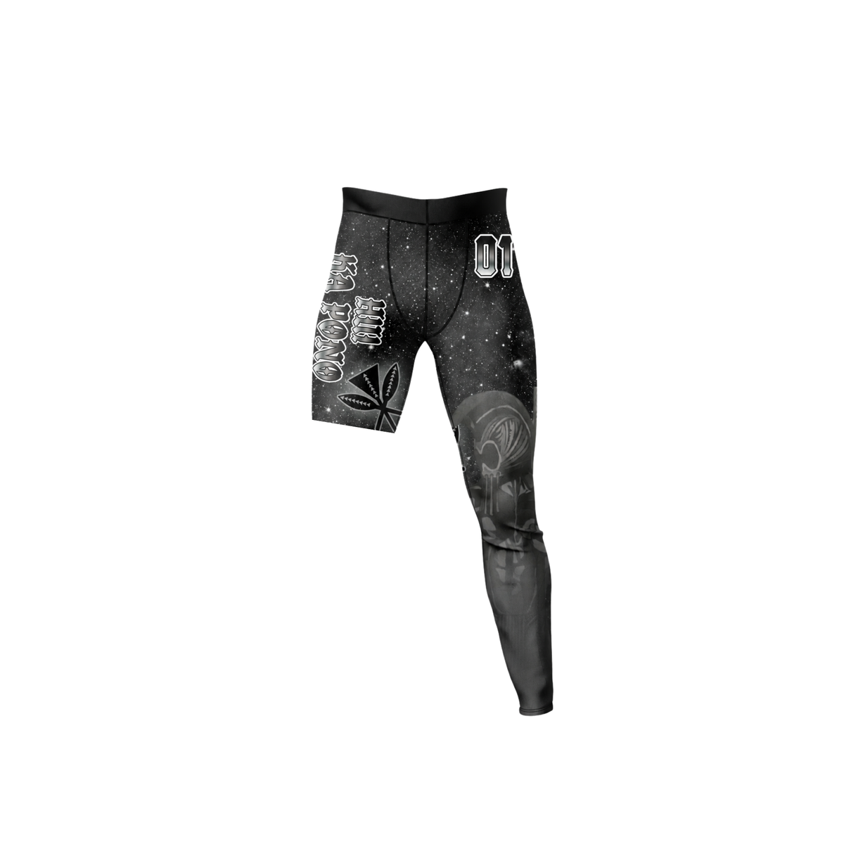 Hui Ka Pono Compression Pants - Black White