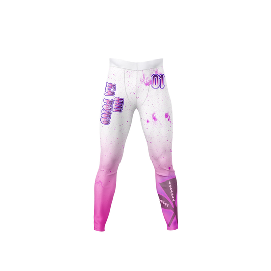 Hui Ka Pono Compression Pants - White Pink