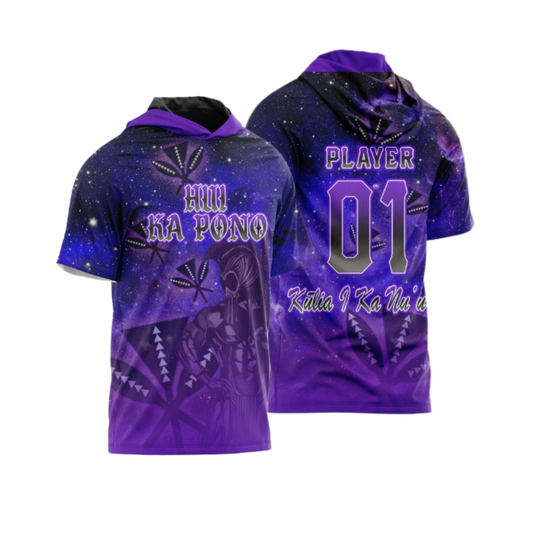 Hui Ka Pono Parent Booster Short Sleeve Shirt - Black Purple