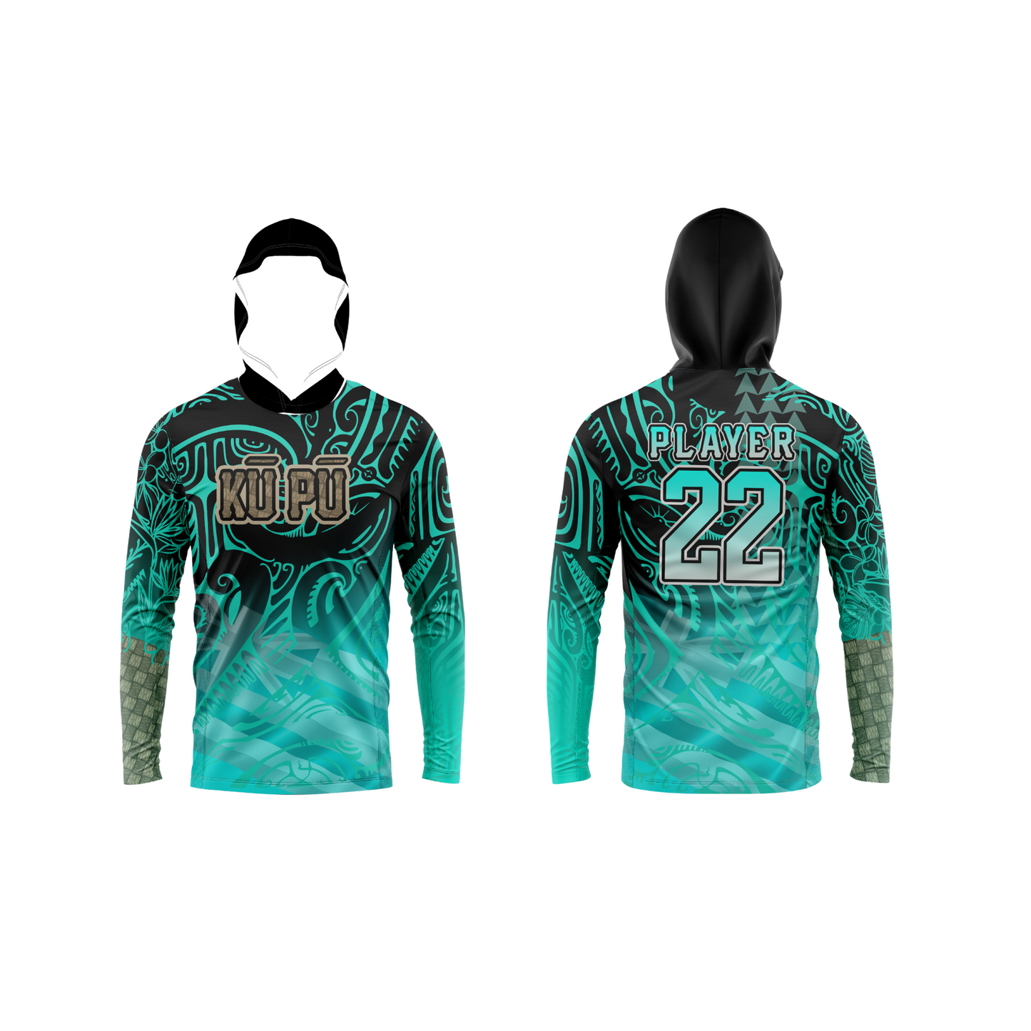*CUSTOM* Kū Pū Flag Football COACHES Booster - Long Sleeve Shirt w Hoodie
