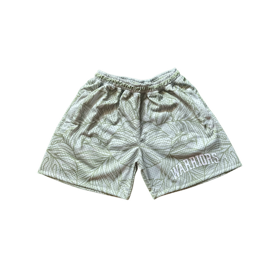 *PRE-ORDER* Mesh Shorts - WARRIORS Monstera OLIVE