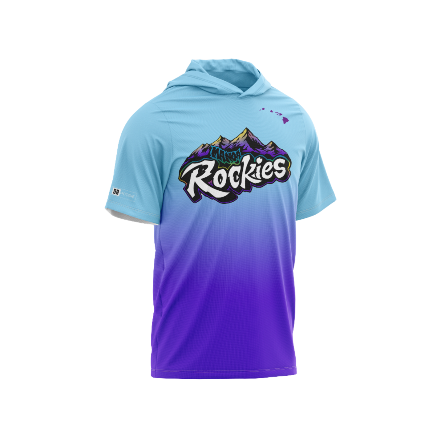 Manoa Raptors Booster Short Sleeve Shirt - Blue Purple