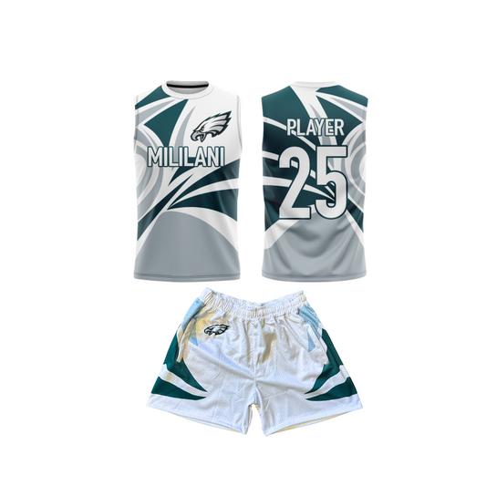 *CUSTOM* Mililani Eagles Flag Football Jersey Combo 2 - WHITE