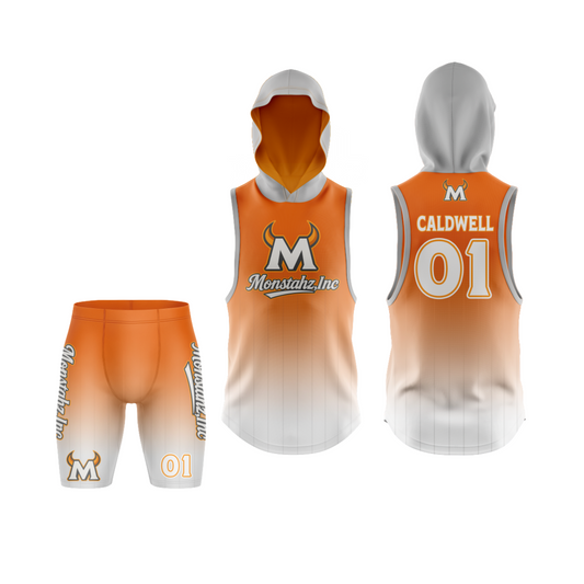 Monstahz Inc Flag Football Orange Jersey Set - Compression