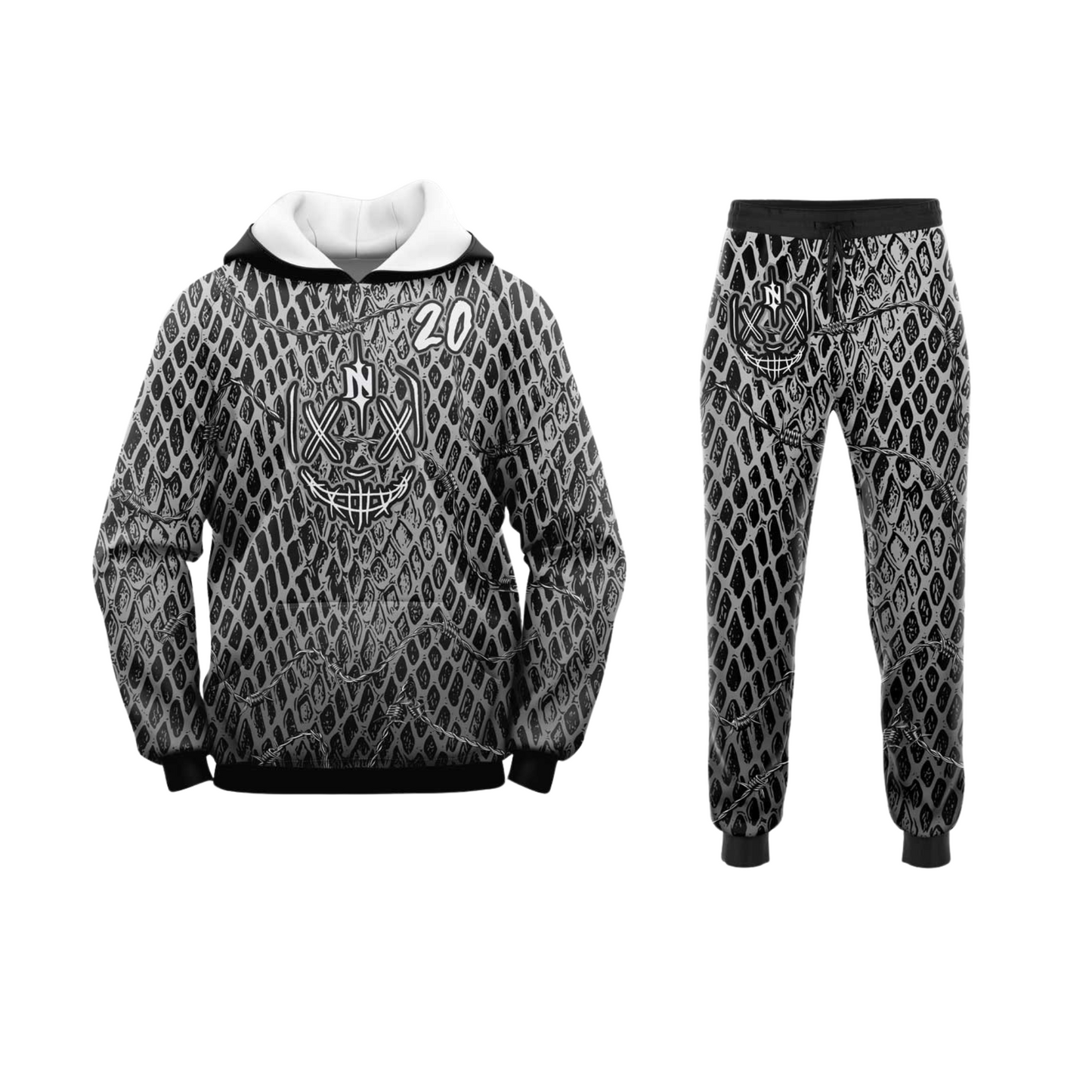 Nemesis Football Hoodie & Pants Set BLACK - YOUTH