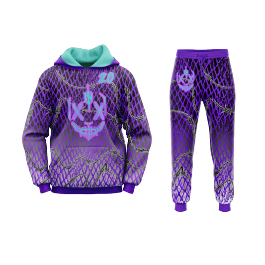 Nemesis Football Hoodie & Pants Set PURPLE - YOUTH