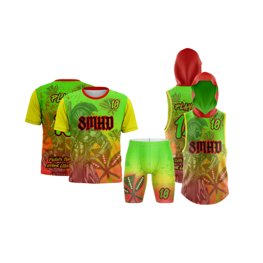 *CUSTOM* Team 8MHD Flag Football 2 Top & 1 Bottom Bundle Deal - RED GREEN
