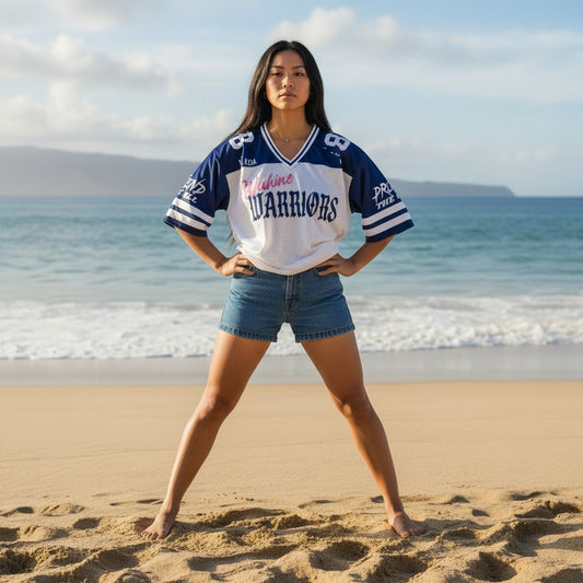Wahine Warriors Fan Game Day Mesh Jersey - Navy & White