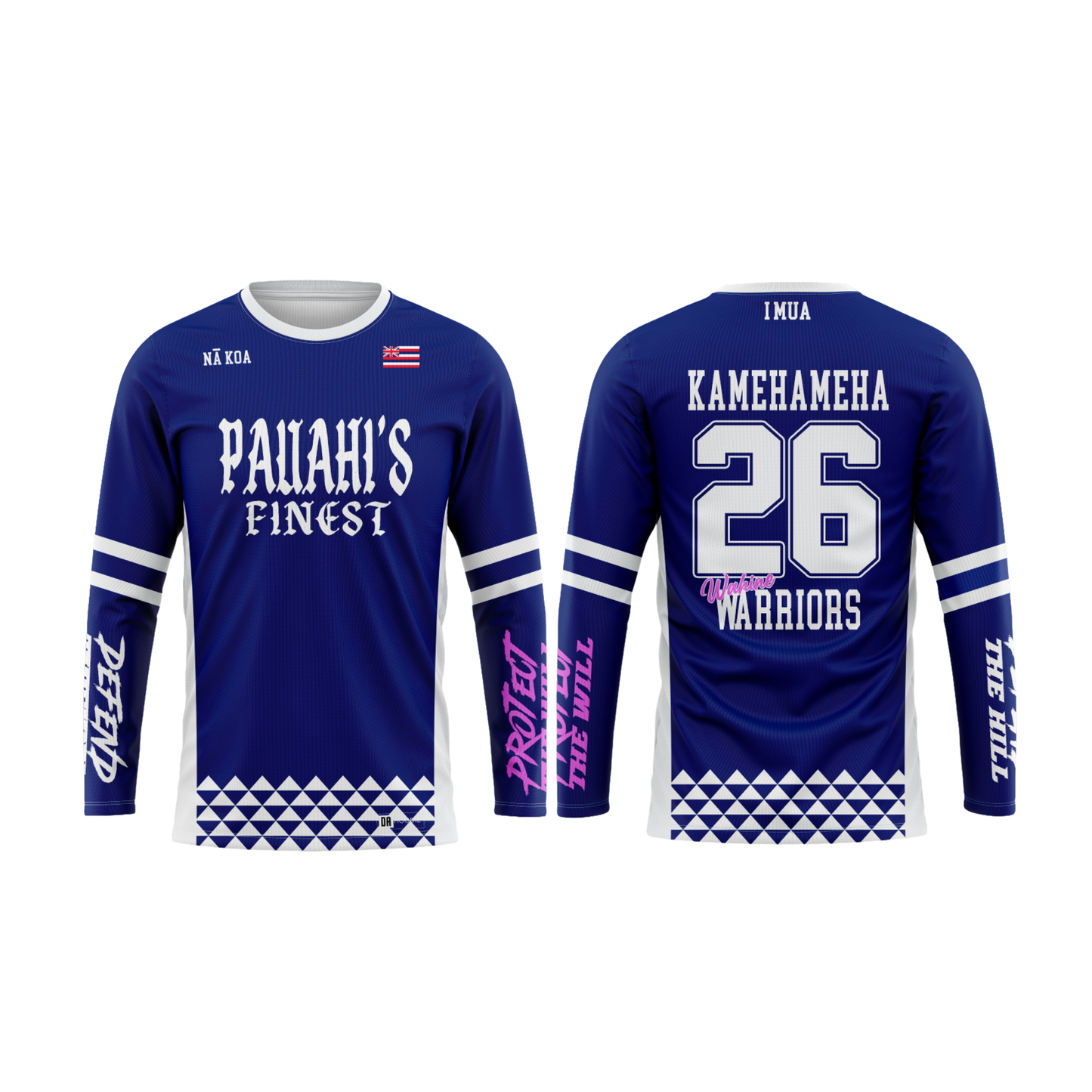 Warriors Pauahi's Finest Parent Booster Long Sleeve Shirt - Navy
