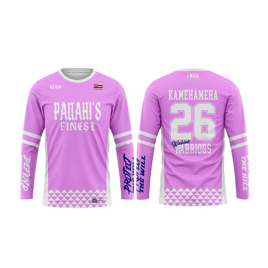 Warriors Pauahi's Finest Parent Booster Long Sleeve Shirt - Pink