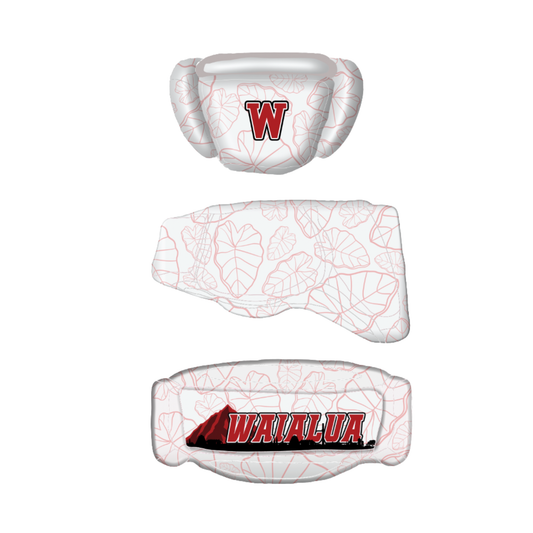 Waialua Lady Bulldogs Flag Football Crown Helmet - White