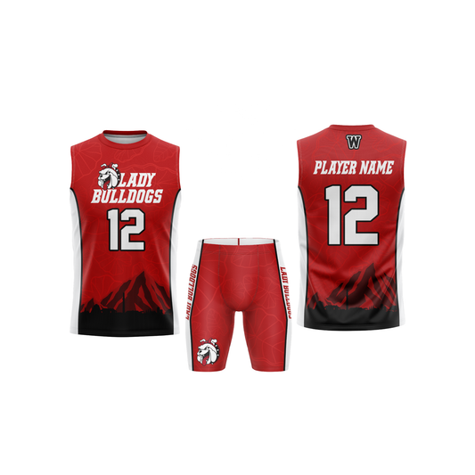 Waialua Lady Bulldogs Official Game Jersey Set - Red