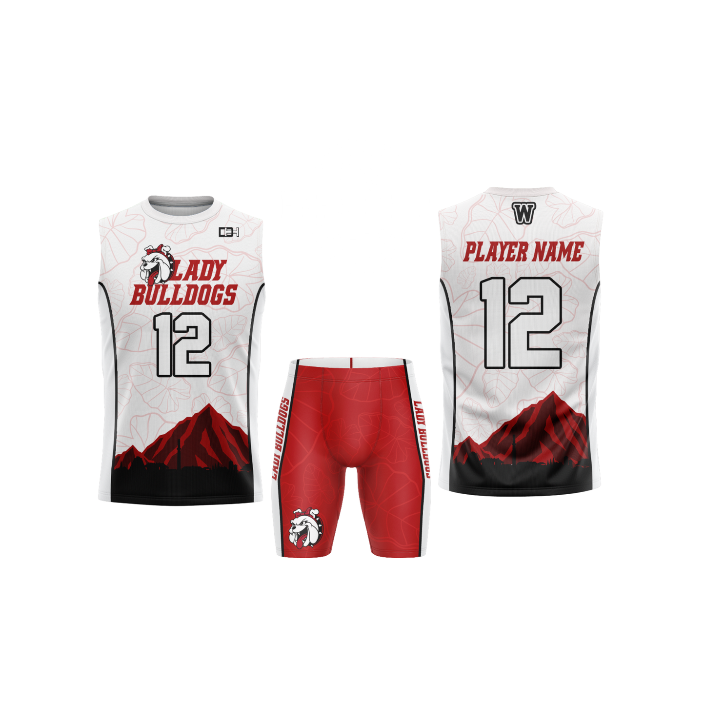 Waialua Lady Bulldogs Jersey Set White
