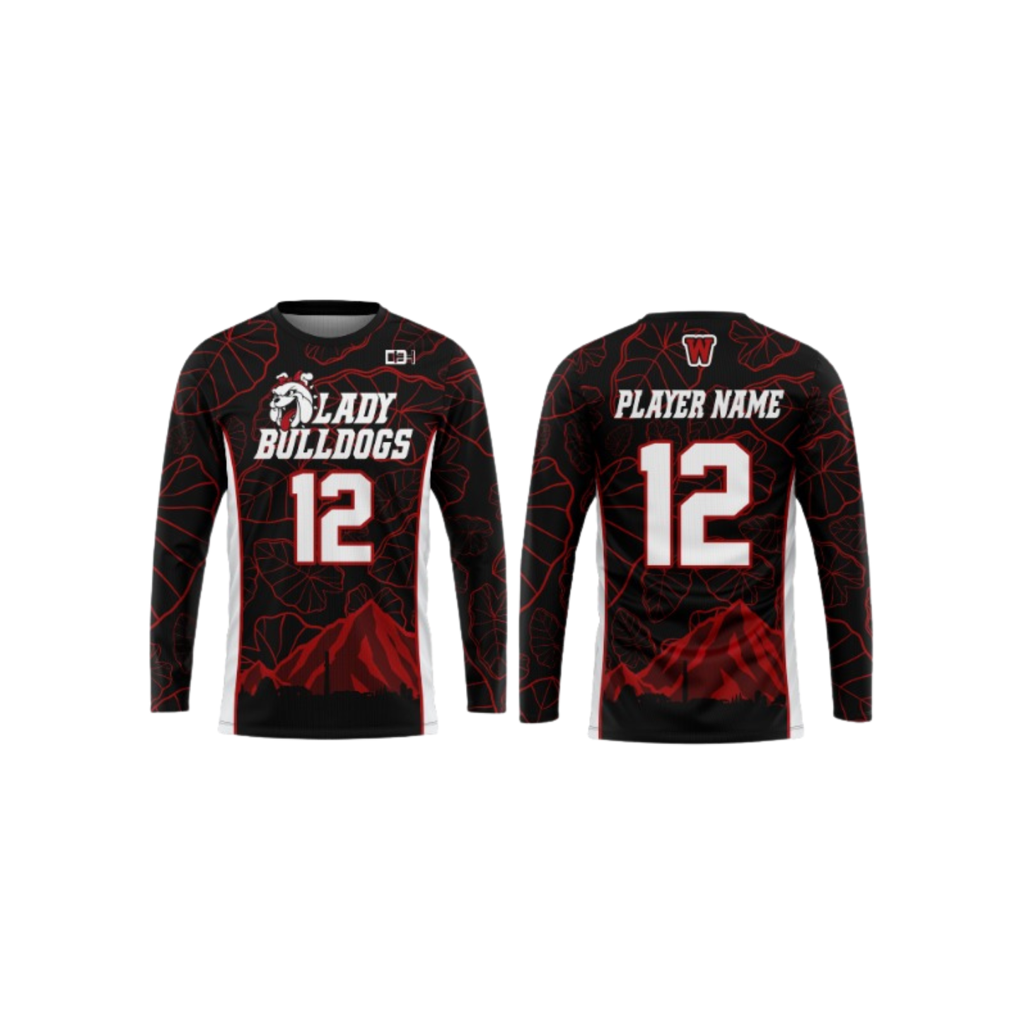 Waialua Lady Bulldogs Parent Booster Long Sleeve Shirt - Black