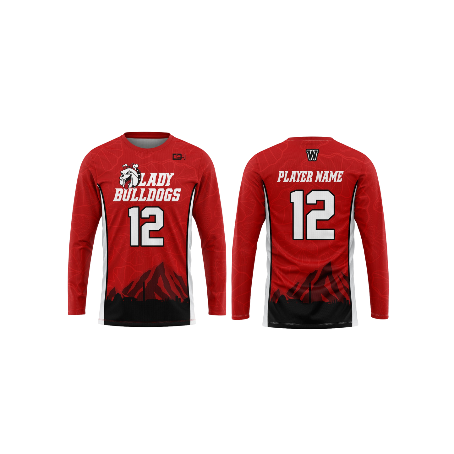 Waialua Lady Bulldogs Parent Booster Long Sleeve Shirt - Red