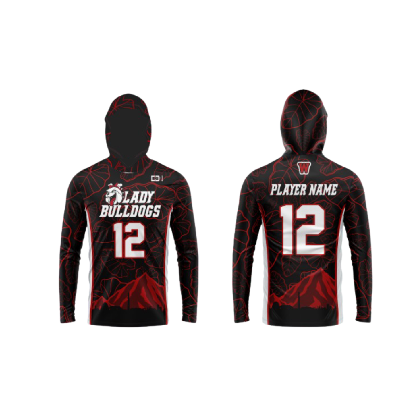 Waialua Lady Bulldogs Parent Booster Long Sleeve Shirt - Black