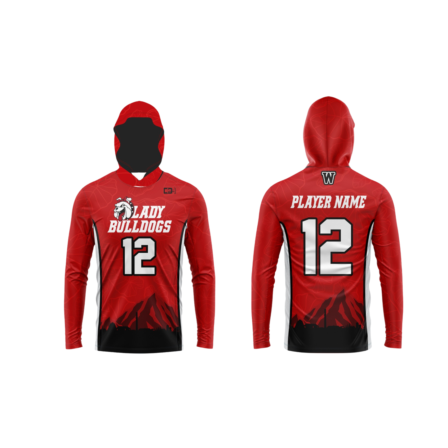 Waialua Lady Bulldogs Parent Booster Long Sleeve Shirt - Red