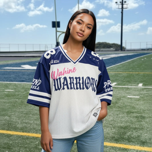 Wahine Warriors Fan Game Day Mesh Jersey - Navy & White
